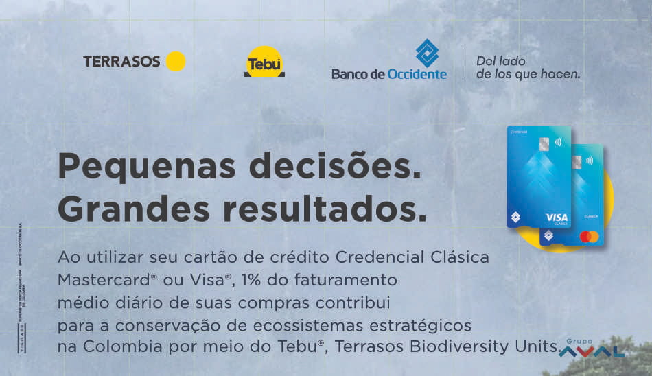 O Banco de Occidente e a Terrasos promovem o investimento em biodiversidade através do uso de cartões de crédito